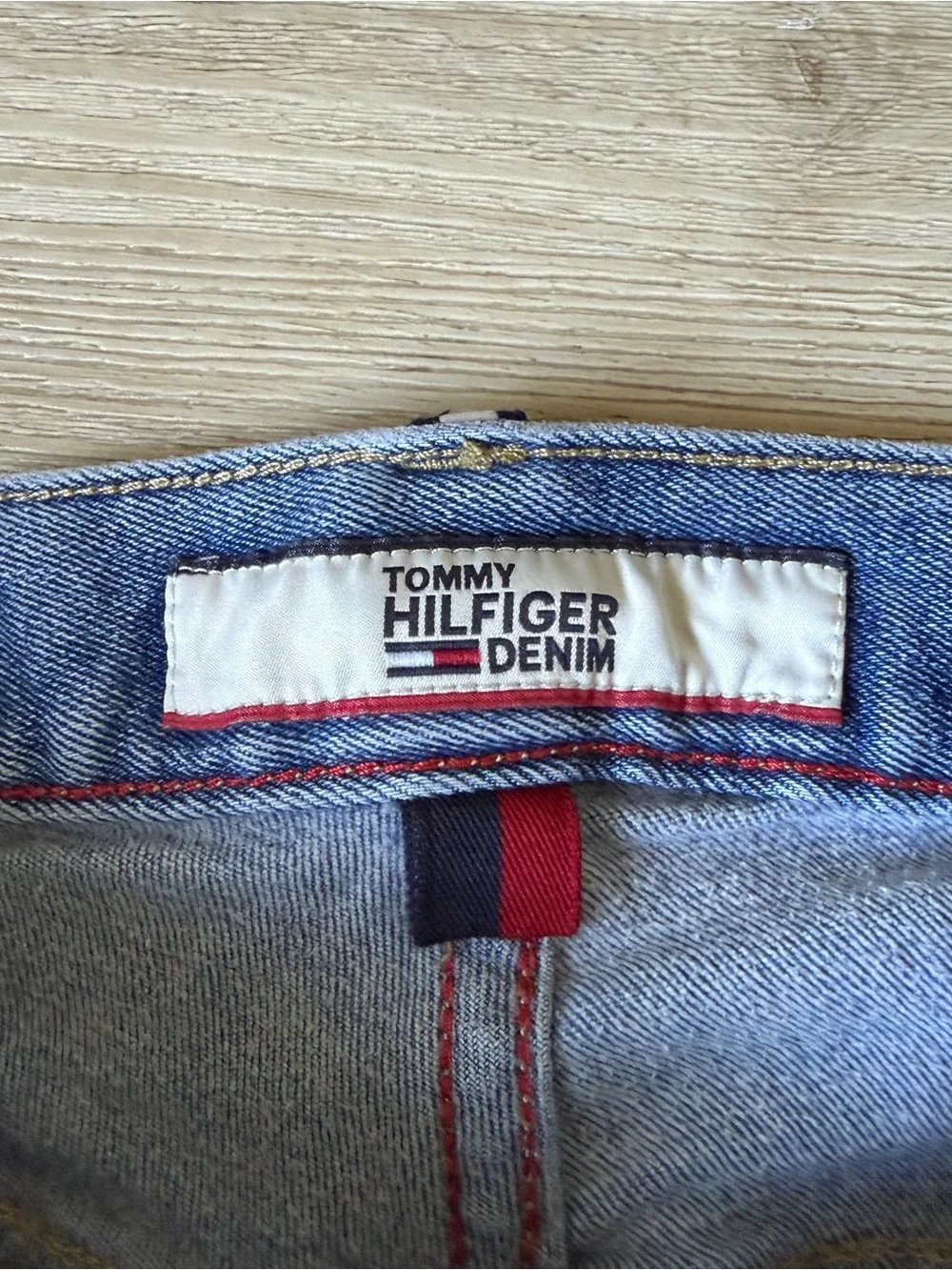 Tommy Hilfiger Denim Jeans Mens 29x30 Big Flag Pocket Light Wash Stretch Skinny